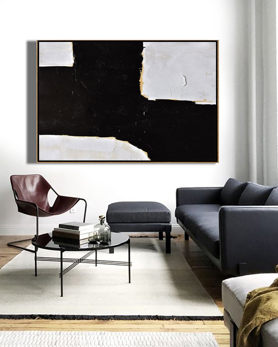 Horizontal Palette Knife Minimalist Art #C37Z